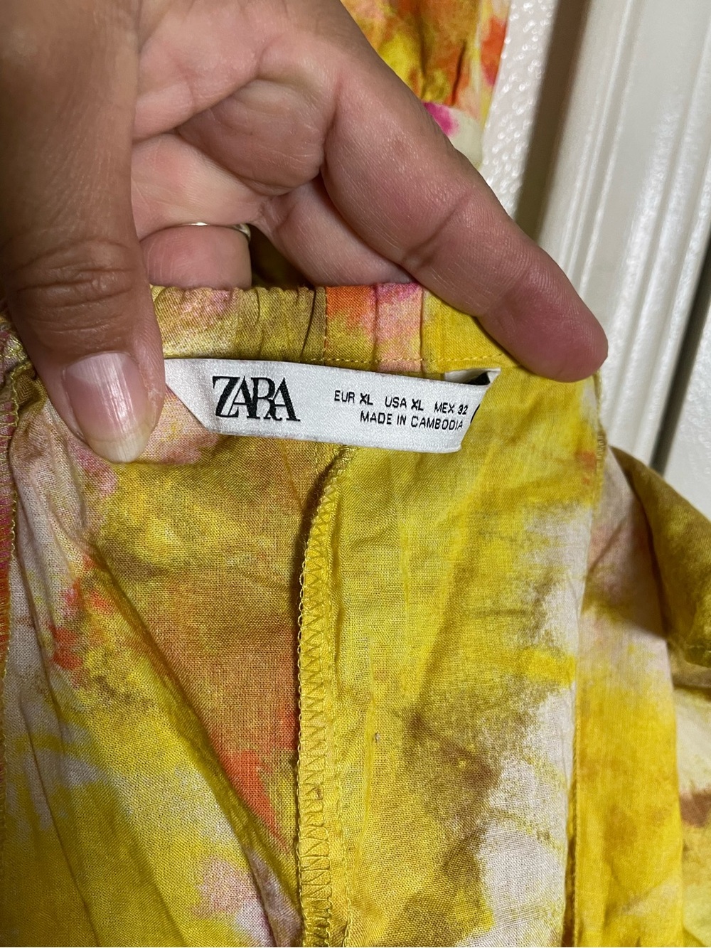 Zara Floral Cami Tapered Waist V-Neck Mini Dress - Picture 6 of 6